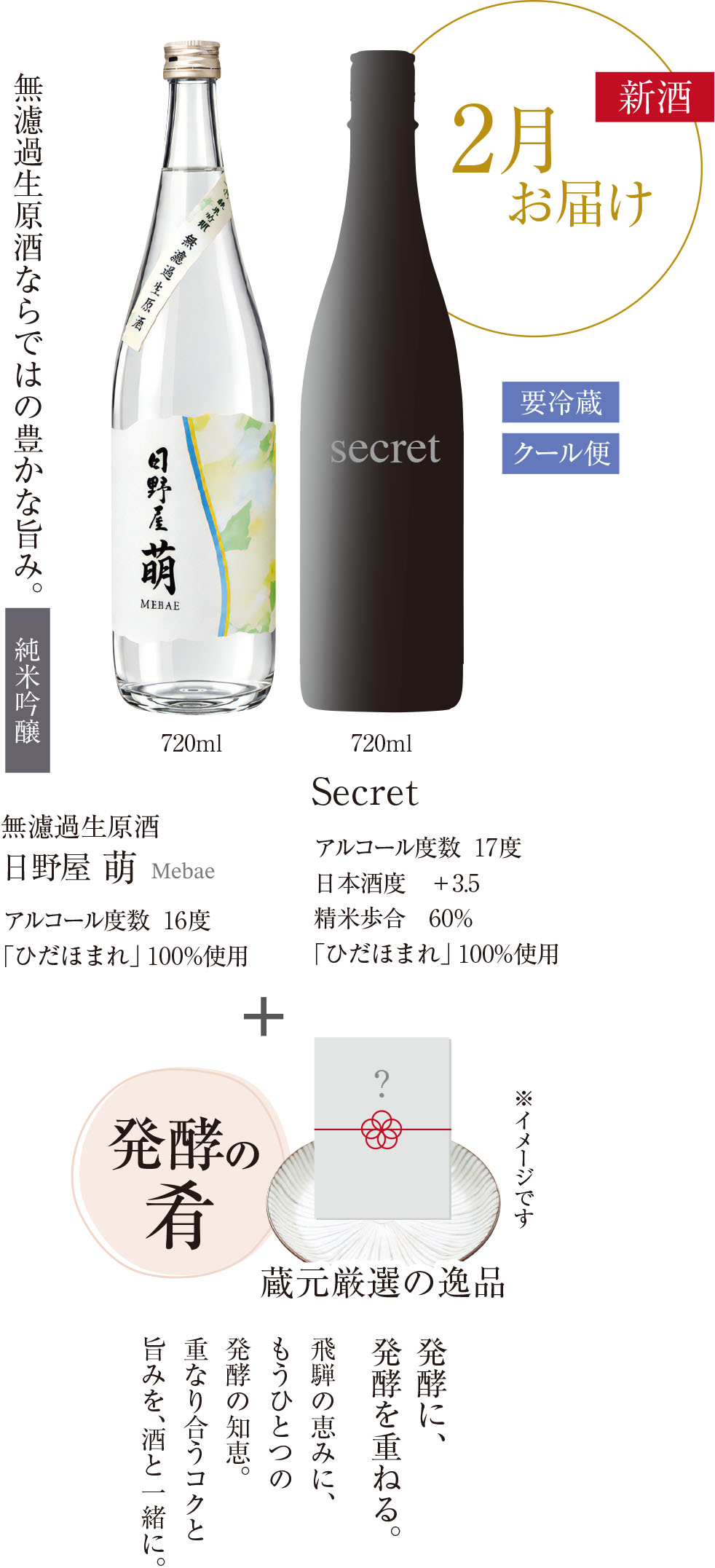2月 日野屋 萌とSECRET酒、発酵の逸品